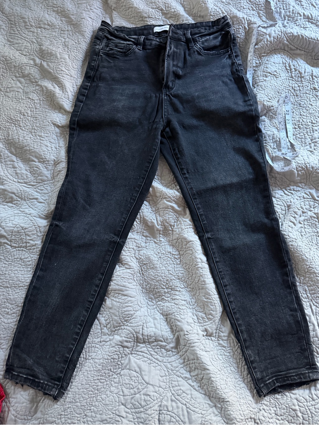 Flying Monkey High Waist Stretchy Black Jeans. Distressed, Comfortable, Goth